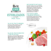Brit Care Gato Sterilized Urinary 2KG 🐾, alimento sin cereales para gatos esterilizados que protege el tracto urinario y fortalece la inmunidad.
