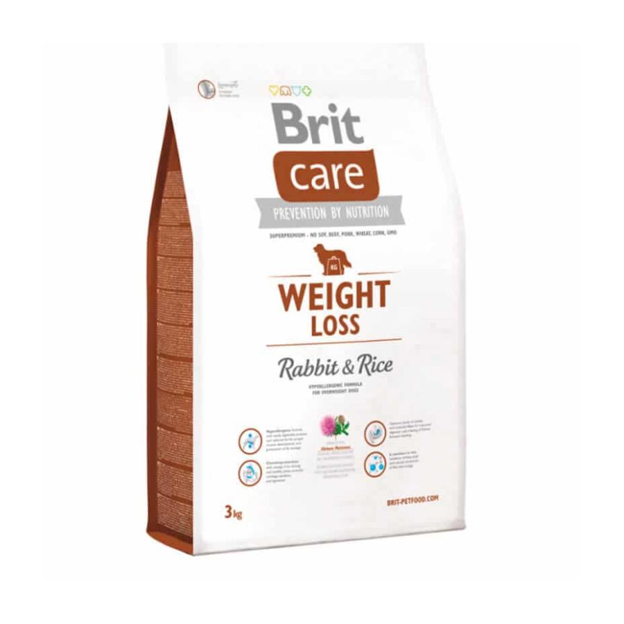 Brit Care Hypoallergenic Weight Loss Conejo 3kg alimento hipoalergénico y bajo en grasa para perros con sobrepeso, con proteína de conejo y arroz. B-Pets