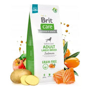 Brit Care Dog Grain-free Adult Large Breed Salmón cuida articulaciones y piel, ideal para perros grandes. Alta digestibilidad y sin granos.