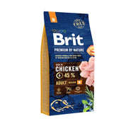 Brit Premium by Nature Adult M, con 45 % de pollo, omega-3 y hierbas funcionales. Mejora la digestión, la inmunidad y el pelaje de tu perro.