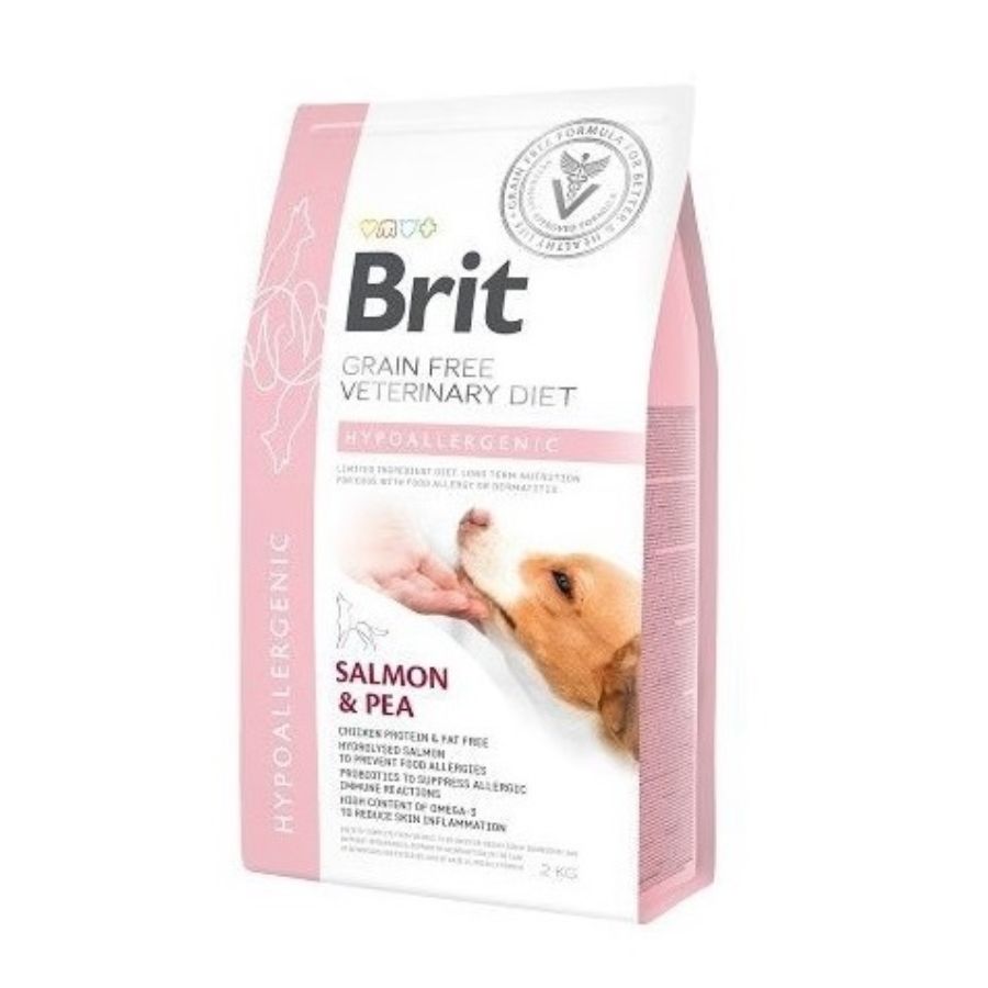 Brit Vet Hypoallergenic Perro 12KG, alimento hipoalergénico sin pollo ni granos. Ideal para alergias alimentarias, dermatitis y diarreas crónicas en perros.