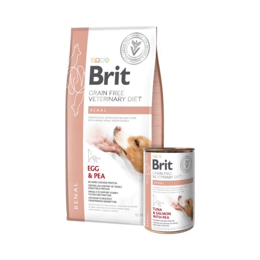 Brit Vet Renal Perro 2KG 🐶💧, alimento seco para perros con insuficiencia renal crónica. Bajo en fósforo, alta palatabilidad y soporte cardíaco y digestivo.