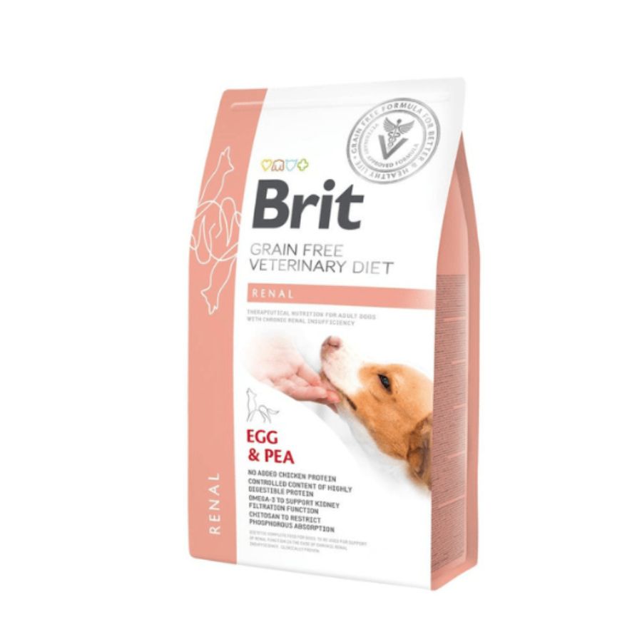 Brit Vet Renal Perro 2KG 🐶💧, alimento seco para perros con insuficiencia renal crónica. Bajo en fósforo, alta palatabilidad y soporte cardíaco y digestivo.