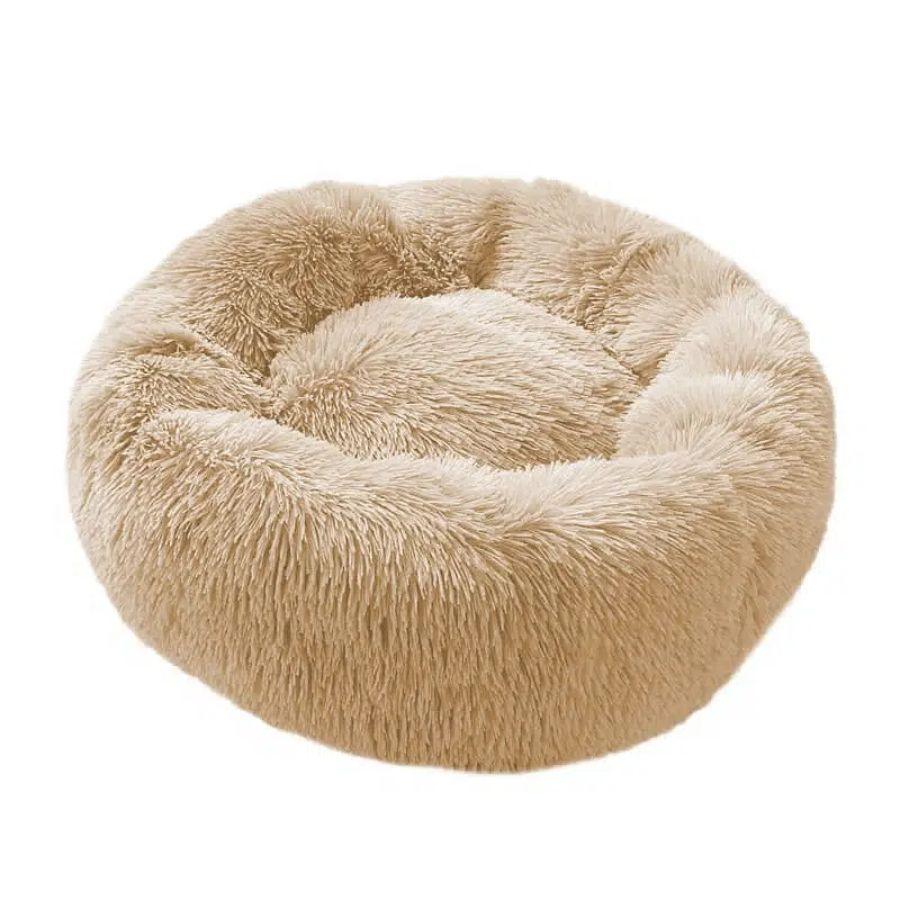 Cama Antiestrés para Perros y Gatos 50cm, felpa suave y base impermeable. Ideal para reducir la ansiedad y proporcionar un descanso cómodo y seguro.