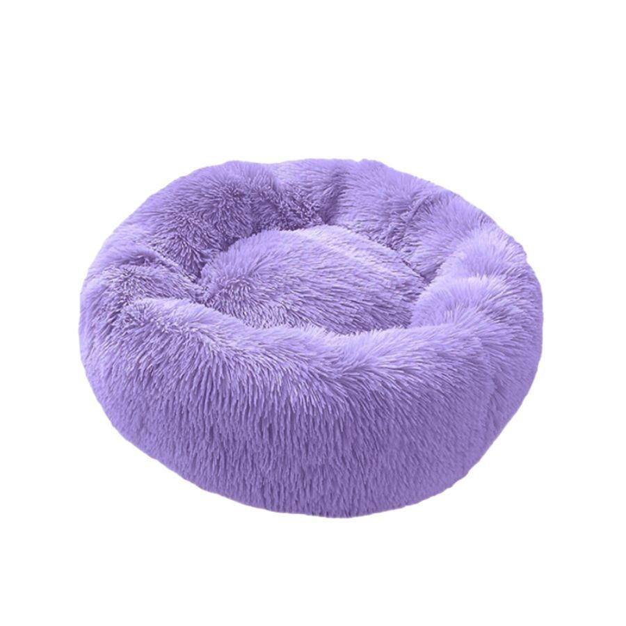 Cama Antiestrés para Perros y Gatos 60cm, felpa suave y base impermeable. Ideal para reducir la ansiedad y proporcionar un descanso cómodo y seguro.