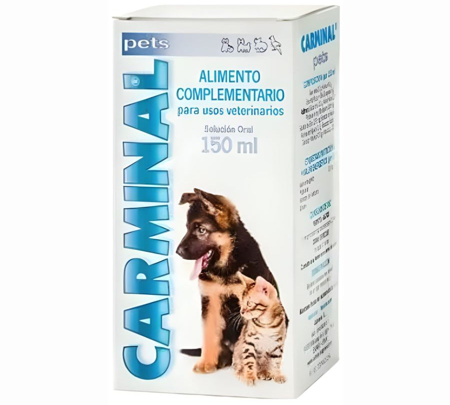 Catalysis Carminal Pets 150 ml suplemento digestivo con aloe vera y glutamina que reduce inflamación, gastritis y mejora la salud intestinal de tu mascota.
