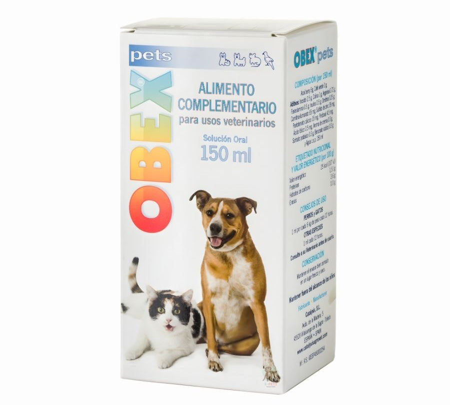 Catalysis Obex Suplemento para la Pérdida de Peso Mascotas 150 ml regula el metabolismo, reduce el apetito y favorece la quema de grasa sin efectos secundarios.