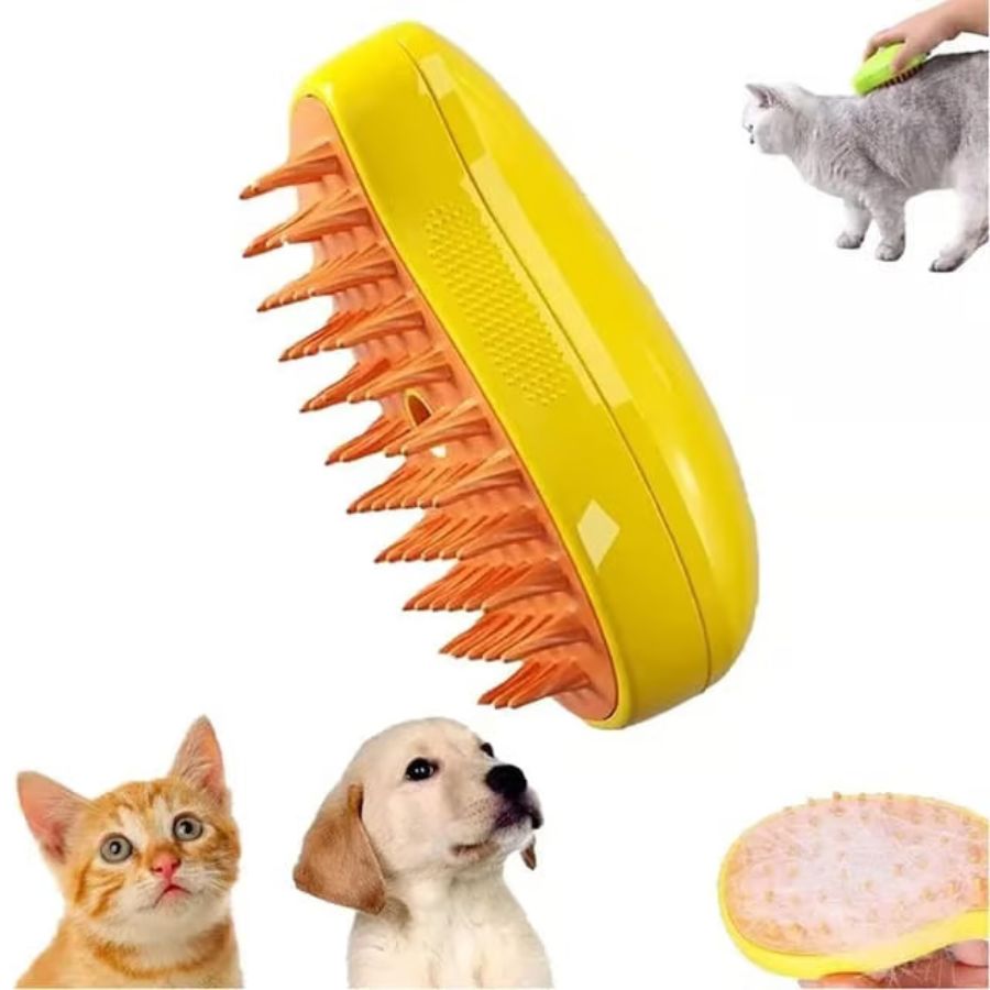 Cepillo de Vapor Portátil para Gatos: elimina suciedad y parásitos del pelaje de tu gato con vapor, mientras lo peinas y masajeas. ¡Ideal para uso en casa y viajes! 🐱💦
