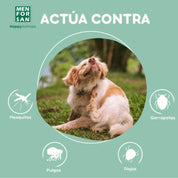 Champú Repelente de Insectos para Perros Men for San, con citronela y geraniol, limpia y protege de pulgas, garrapatas y mosquitos de forma natural.