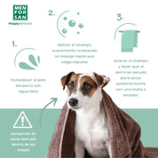 Champú Repelente de Insectos para Perros Men for San, con citronela y geraniol, limpia y protege de pulgas, garrapatas y mosquitos de forma natural.
