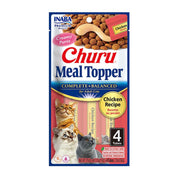 Churu Meal Topper Sabor Pollo, alimento húmedo completo para gatos, textura cremosa, sin granos, y con 85% de humedad para una mejor hidratación.