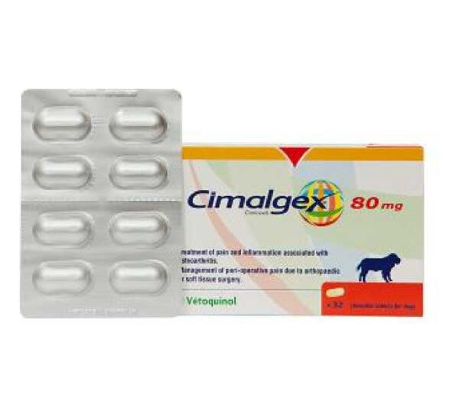 Cimalgex 80mg 🐶 alivia eficazmente el dolor en perros por osteoartritis o cirugía. Comprimidos palatables de uso diario y seguro.