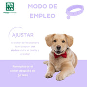 Collar Calmante para Perros Men for San con valeriana natural, reduce ansiedad, estrés y conductas no deseadas. Ajustable y seguro.