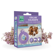 Collar Calmante para Perros Men for San con valeriana natural, reduce ansiedad, estrés y conductas no deseadas. Ajustable y seguro.
