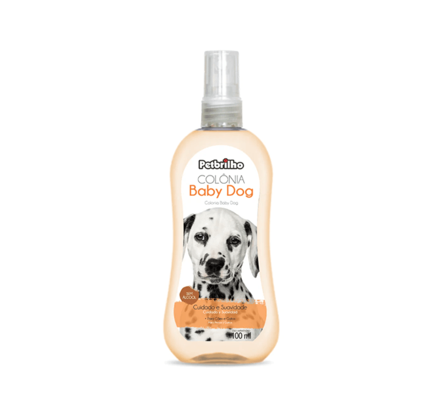 Colonia Cachorros Baby Dog Petbrilho 100ML 🐶✨, sin alcohol y con un suave perfume de larga duración. Ideal para cachorros y sus espacios, asegura frescura y cuidado.