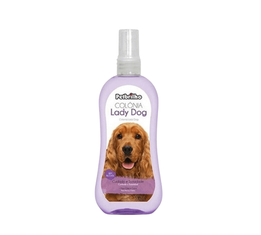 Descubre "Colonia para Perros Lady Dog Petbrilho 100ML" 🌸🐶, con fragancias de perfumería fina, especialmente diseñada para hembras. Sin alcohol, segura y perfecta para después del baño. Tu perra, envuelta en elegancia y frescura.
