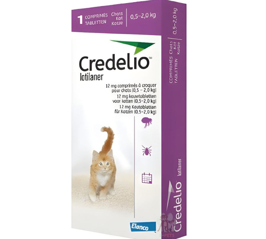 Credelio Gato 0.5 a 2 Kg 1 Comprimido elimina pulgas en 6h y protege 30 días con una sola dosis. Seguro, palatable y fácil de administrar.