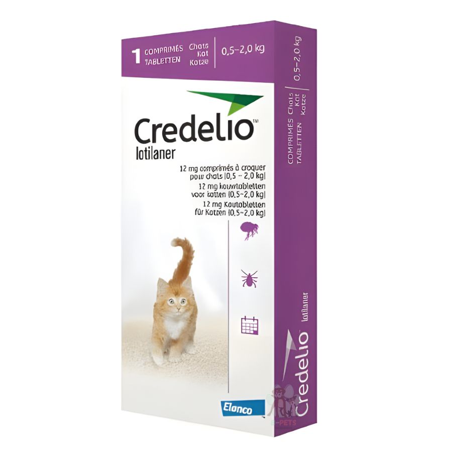 Credelio Gato 0.5 a 2 Kg 1 Comprimido elimina pulgas en 6h y protege 30 días con una sola dosis. Seguro, palatable y fácil de administrar.
