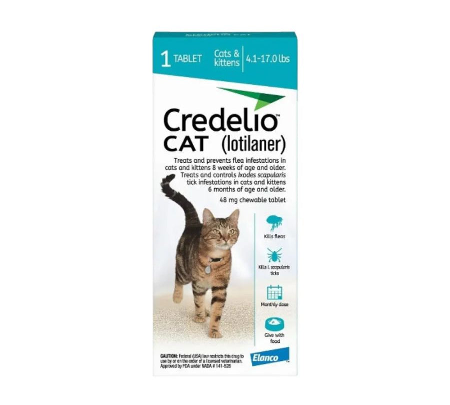 Credelio Gato 2 a 8 Kg 1 Comprimido elimina pulgas en 6h y protege por 30 días. Tableta palatable, fácil de administrar y recomendada por veterinarios.