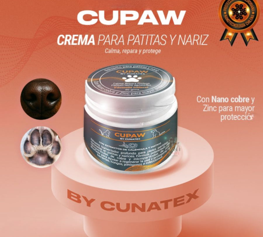 Cunatex Cupaw Bálsamo Hidratante y Antimicrobiano con Nano Cobre 60g con matico, caléndula y lavanda. Hidrata, regenera y protege contra bacterias y hongos.