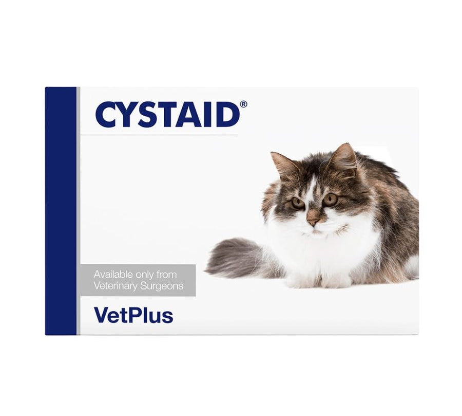 Cystaid 30 Comprimidos, suplemento para la salud urinaria de gatos, protege la vejiga y reduce la inflamación. Ideal para FLUTD y cistitis idiopática.