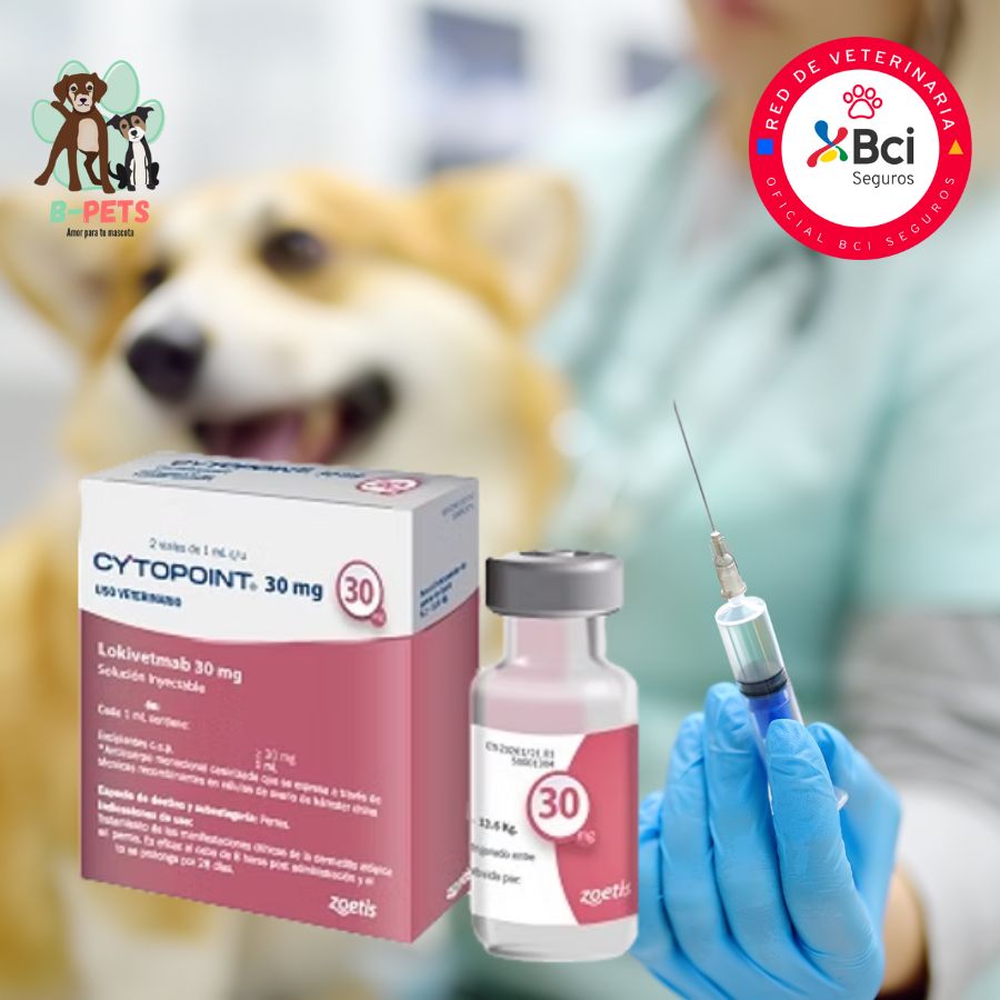 Cytopoint para perros medianos – Inyección en consulta veterinaria, alivia el prurito por dermatitis atópica en perros desde el primer día, con acción prolongada y segura.