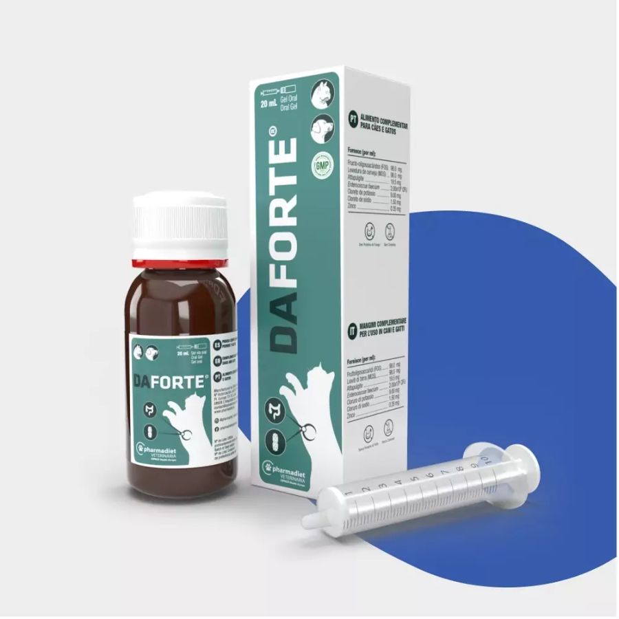 Daforte 50 ML 🐾, suplemento digestivo con prebióticos y probióticos, ideal para controlar diarreas agudas y restaurar la salud intestinal.