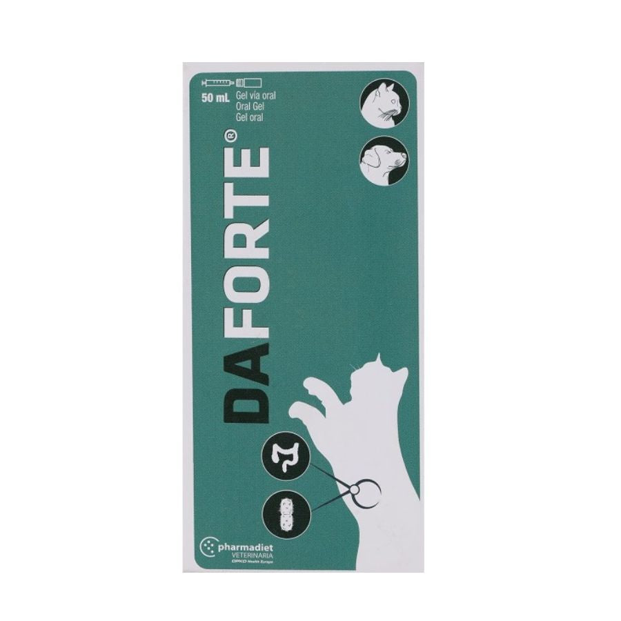 Daforte 50 ML 🐾, suplemento digestivo con prebióticos y probióticos, ideal para controlar diarreas agudas y restaurar la salud intestinal.