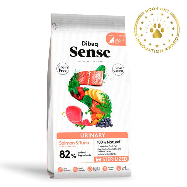 Dibaq Sense Adulto Cat Grain Free Urinary 6kg: alimento hipoalergénico sin cereales para gatos adultos. Con salmón y atún, apoyo urinario y Omega 3.