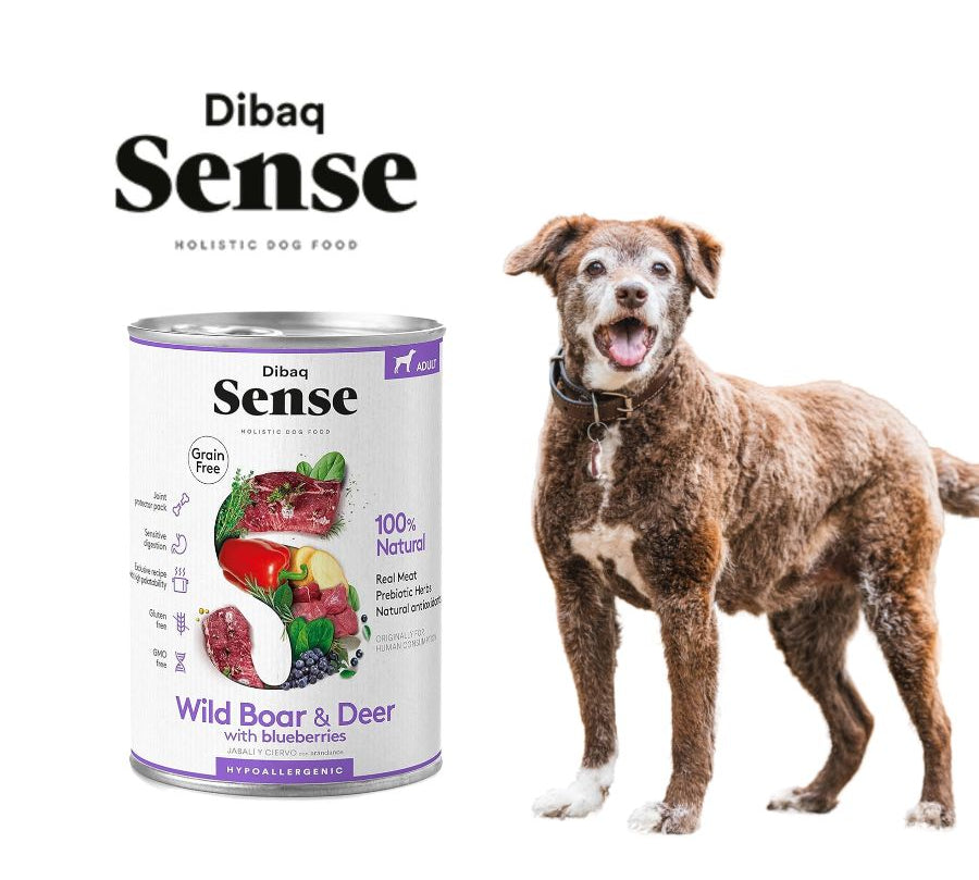 Dibaq Sense Alimento Húmedo Ciervo & Jabalí Lata: Nutrición hipoalergénica para perros. ¡Sabores naturales para su bienestar! 