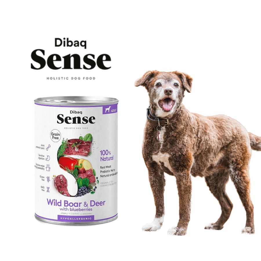 Dibaq Sense Alimento Húmedo Ciervo & Jabalí Lata: Nutrición hipoalergénica para perros. ¡Sabores naturales para su bienestar! 