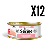 Pack 12x Dibaq Sense Alimento Húmedo Gatito Pollo y Manzana