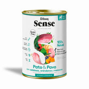Dibaq Sense Lata para Perros Senior Pato y Pavo Light alimento húmedo natural, bajo en calorías, ideal para perros mayores o con sobrepeso.