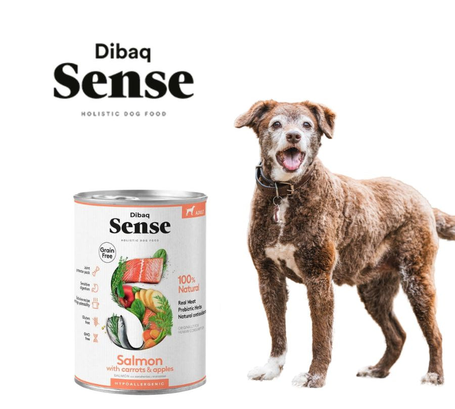 Dibaq Sense Alimento Húmedo Salmón Lata: Nutrición hipoalergénica para perros. ¡Sabores naturales para su bienestar! 