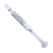 Jeringa dosificadora de Canigest Combi 16 ml con pasta oral, graduada para medir la dosis por peso