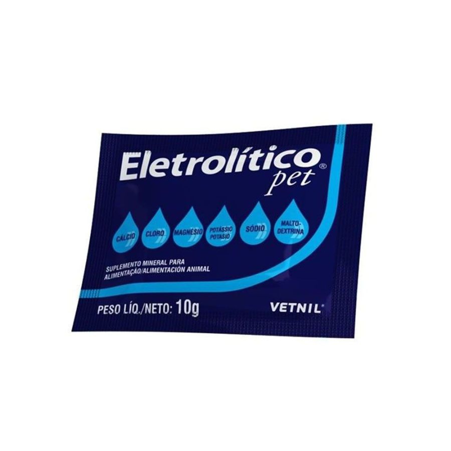 Electrolítico Pet Sobre 10 g hidrata rápido y seguro a mascotas pequeñas con una fórmula rica en potasio y maltodextrina. Ideal en viajes o actividad física.