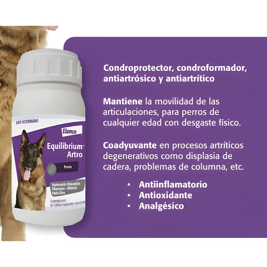 Equilibrium Artro 60 Comprimidos para Perros suplemento articular con glucosamina, Omega 3 y vitaminas para movilidad y cartílago saludable.