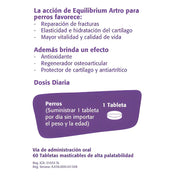Equilibrium Artro 60 Comprimidos para Perros suplemento articular con glucosamina, Omega 3 y vitaminas para movilidad y cartílago saludable.