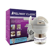 Feliway Classic Difusor + Repuesto 48 ML ayuda a reducir el estrés, previene el marcaje urinario y mejora la convivencia con tu gato en casa.