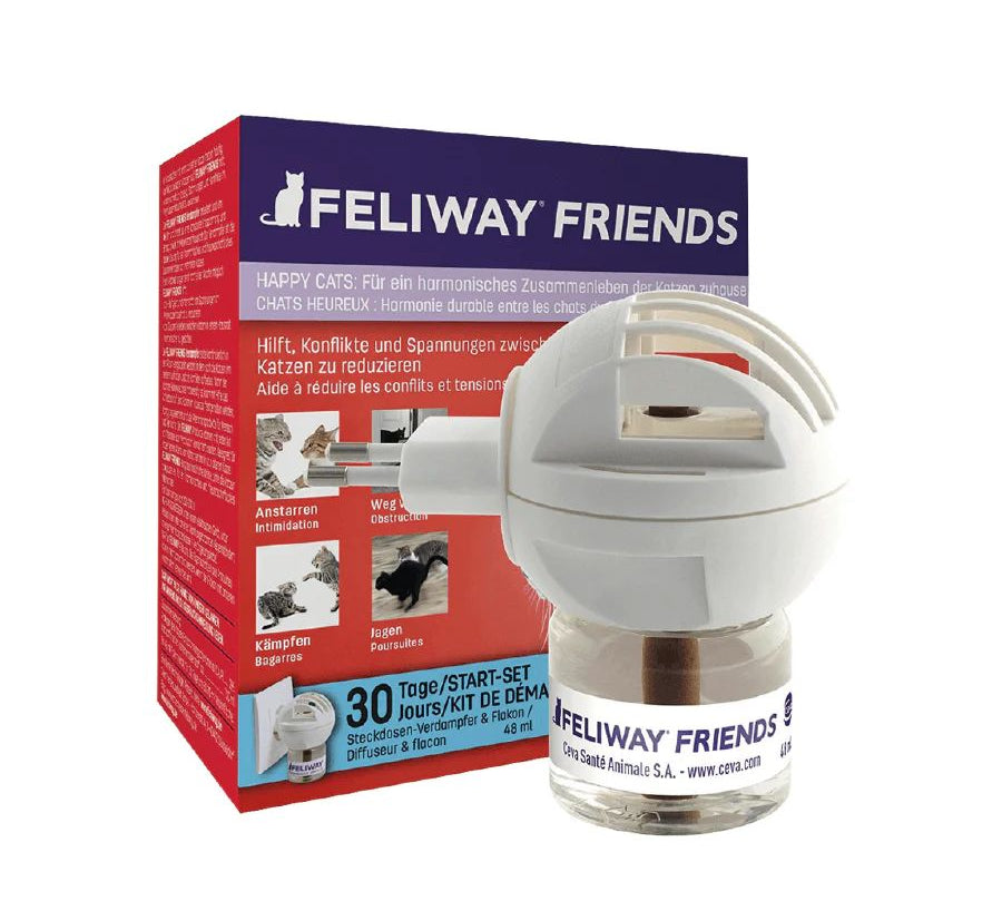 Feliway Friends Difusor + Repuesto 48 ML 🐾 ayuda a reducir conflictos entre gatos con feromonas apaciguantes. Fácil de usar y clínicamente probado.
