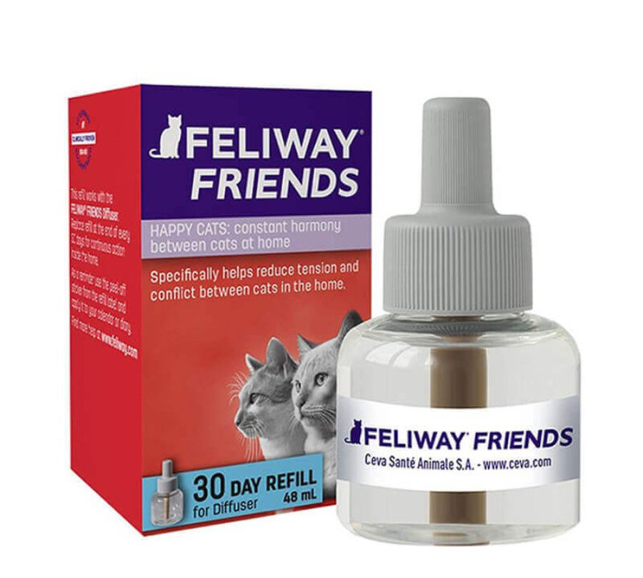 Feliway Friends Repuesto 48 ML 🐾 ayuda a reducir conflictos entre gatos con feromonas apaciguantes. Fácil de usar y clínicamente probado.