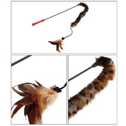 Gigwi Varita Felpa y Plumas para Gatos juguete interactivo que estimula el instinto de caza con plumas naturales y varita flexible para juegos activos.