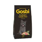 Gosbi Exclusive Grain Free Adult Mini 2kg, con salmón y cordero frescos, sin cereales, ideal para perros pequeños. Alta palatabilidad y fácil digestión.