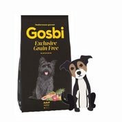 Gosbi Exclusive Grain Free Adult Mini 7kg, con salmón y cordero frescos, sin cereales, ideal para perros pequeños. Alta palatabilidad y fácil digestión.