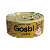 Gosbi Fresko Adulto Atún y Salmón, complemento húmedo natural para gatos adultos. Rico en proteínas, bajo en grasas y con deliciosa textura. B-Pets
