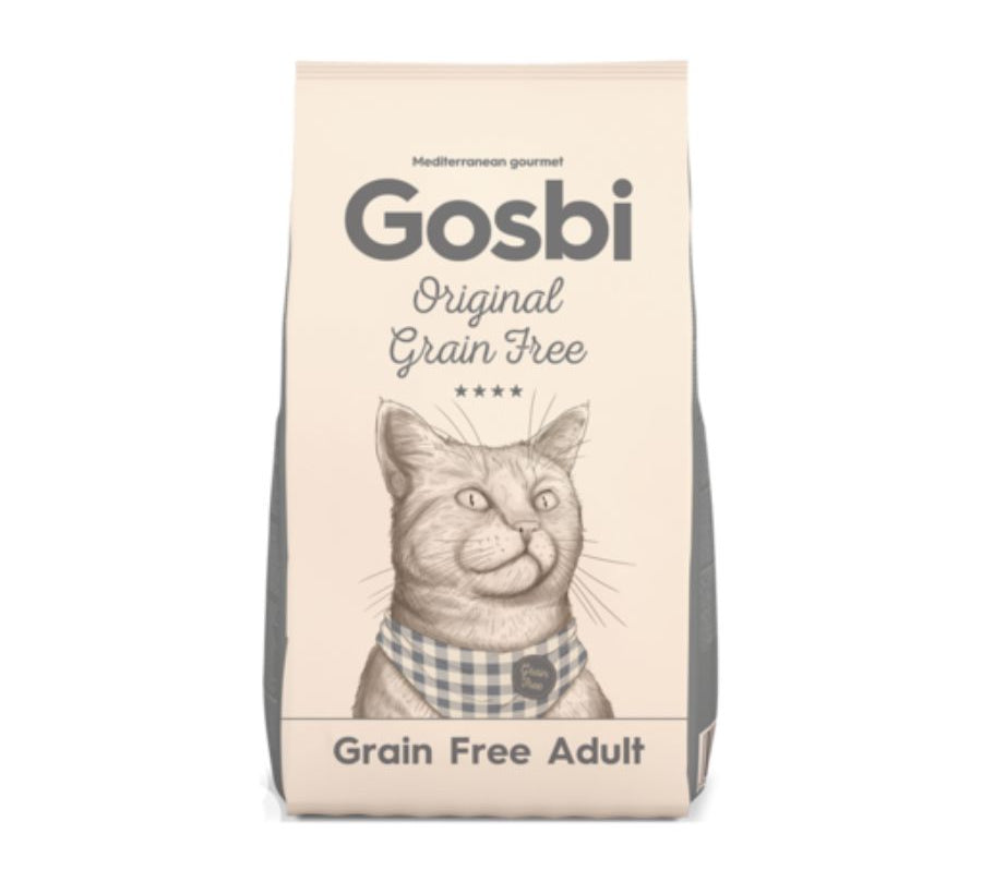 Gosbi Original Cat Grain Free Adult 12 Kg, sin cereales, rico en proteínas y probióticos, ideal para una digestión saludable y vitalidad diaria.