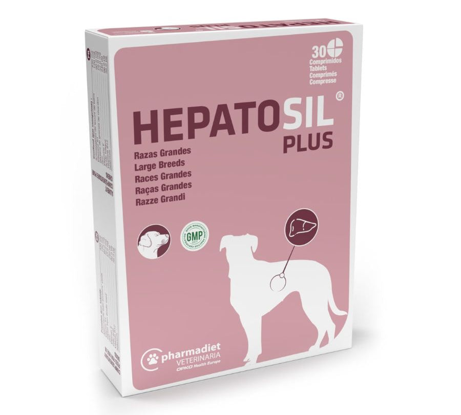 Hepatosil Razas Grandes 30 Comprimidos, suplemento con silibina, zinc y vitaminas para proteger el hígado y apoyar la función hepática en perros. B-Pets