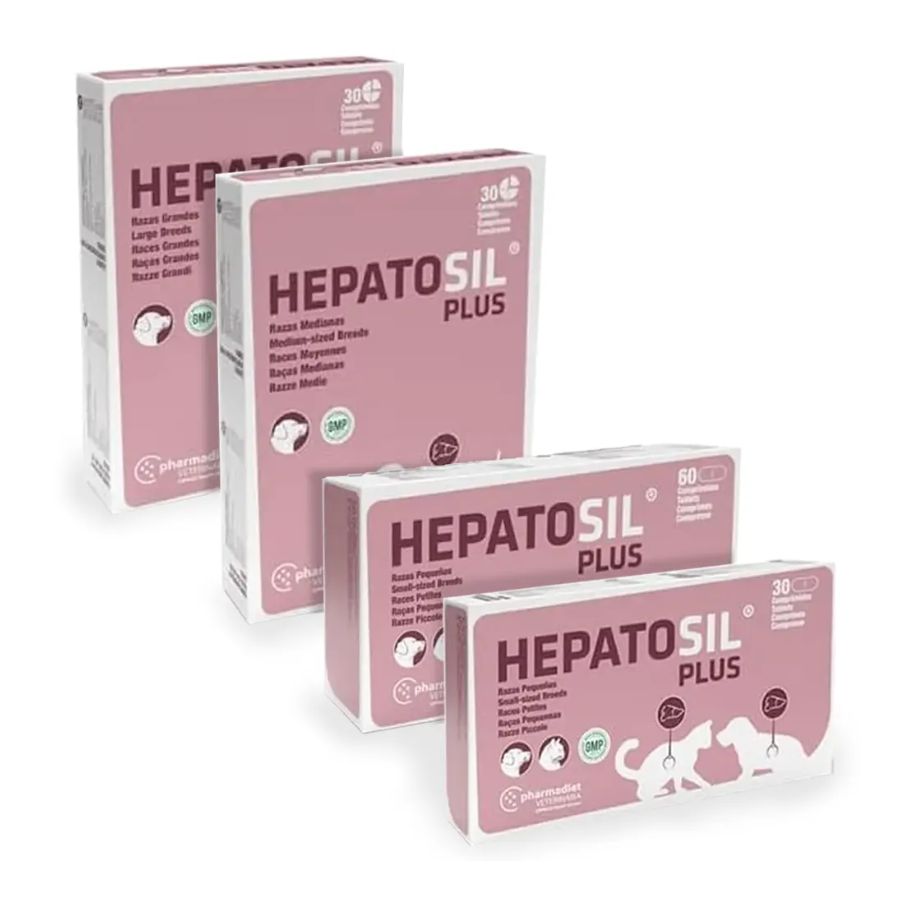Hepatosil Razas Medianas 30 Comprimidos, suplemento con silibina, zinc y vitaminas para proteger el hígado y apoyar la función hepática en perros. B-Pets