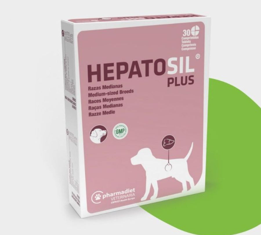 Hepatosil Razas Medianas 30 Comprimidos, suplemento con silibina, zinc y vitaminas para proteger el hígado y apoyar la función hepática en perros. B-Pets