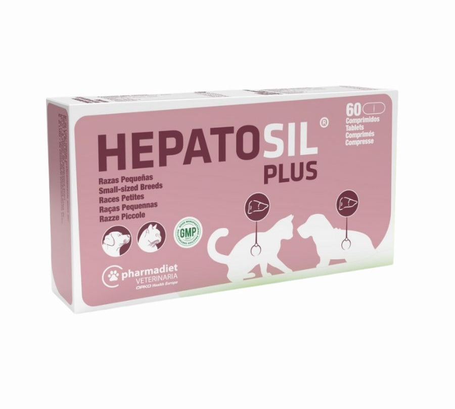 Hepatosil Razas Pequeñas y Gatos 60 Comprimidos protege el hígado, ayuda a regenerar células hepáticas y favorece la eliminación de toxinas.
